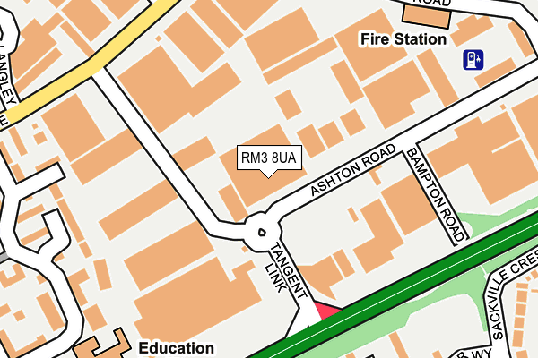 RM3 8UA map - OS OpenMap – Local (Ordnance Survey) RM3 8UA map - OS OpenMap – Local (Ordnance Survey)