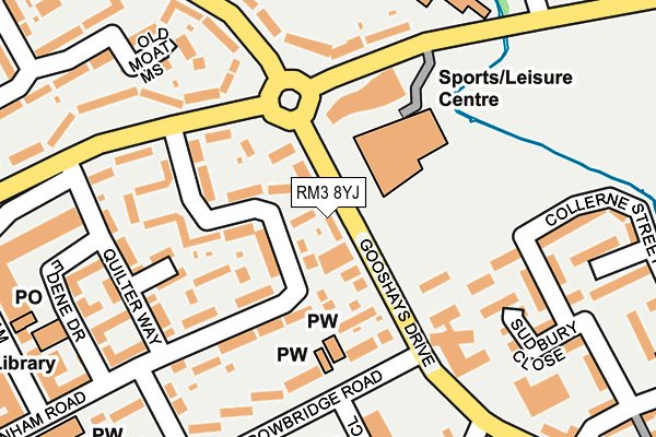 RM3 8YJ map - OS OpenMap – Local (Ordnance Survey) RM3 8YJ map - OS OpenMap – Local (Ordnance Survey)