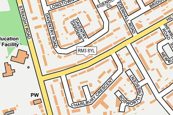 RM3 8YL map - OS OpenMap – Local (Ordnance Survey) RM3 8YL map - OS OpenMap – Local (Ordnance Survey)