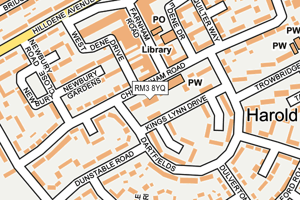 RM3 8YQ map - OS OpenMap – Local (Ordnance Survey) RM3 8YQ map - OS OpenMap – Local (Ordnance Survey)