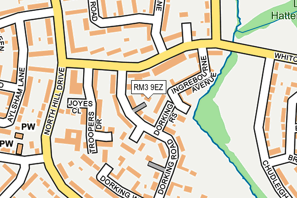 RM3 9EZ map - OS OpenMap – Local (Ordnance Survey) RM3 9EZ map - OS OpenMap – Local (Ordnance Survey)