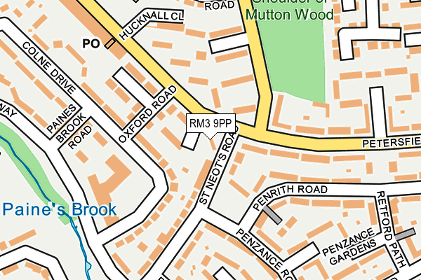 RM3 9PP map - OS OpenMap – Local (Ordnance Survey) RM3 9PP map - OS OpenMap – Local (Ordnance Survey)