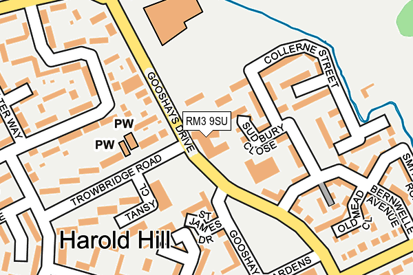 RM3 9SU map - OS OpenMap – Local (Ordnance Survey) RM3 9SU map - OS OpenMap – Local (Ordnance Survey)