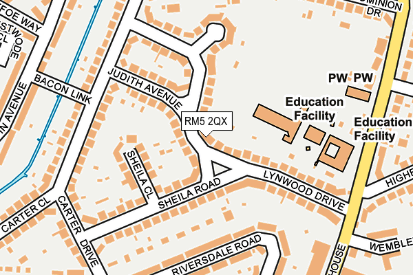 RM5 2QX map - OS OpenMap – Local (Ordnance Survey) RM5 2QX map - OS OpenMap – Local (Ordnance Survey)