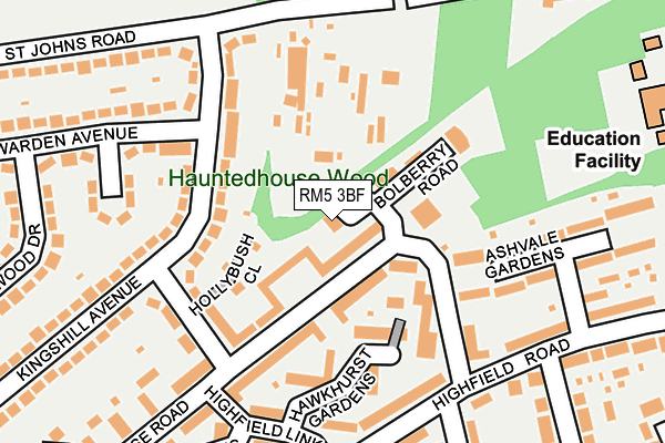 RM5 3BF map - OS OpenMap – Local (Ordnance Survey) RM5 3BF map - OS OpenMap – Local (Ordnance Survey)