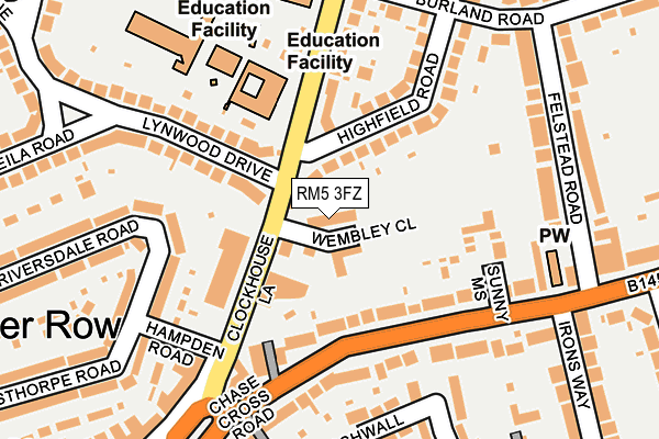 RM5 3FZ map - OS OpenMap – Local (Ordnance Survey) RM5 3FZ map - OS OpenMap – Local (Ordnance Survey)