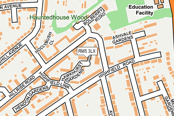 RM5 3LX map - OS OpenMap – Local (Ordnance Survey) RM5 3LX map - OS OpenMap – Local (Ordnance Survey)