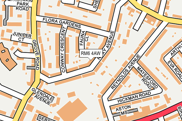 RM6 4AW map - OS OpenMap – Local (Ordnance Survey) RM6 4AW map - OS OpenMap – Local (Ordnance Survey)
