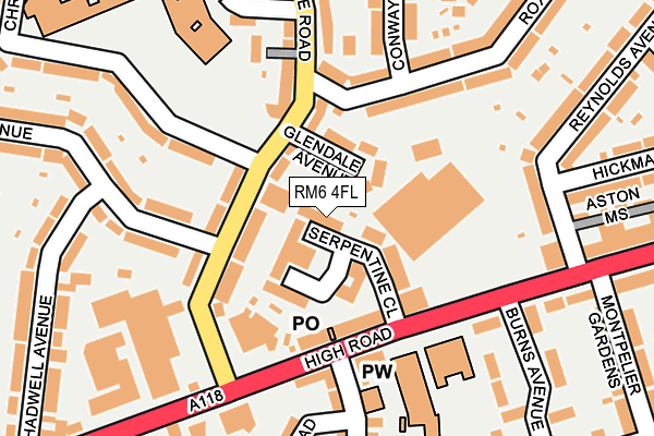 RM6 4FL map - OS OpenMap – Local (Ordnance Survey) RM6 4FL map - OS OpenMap – Local (Ordnance Survey)