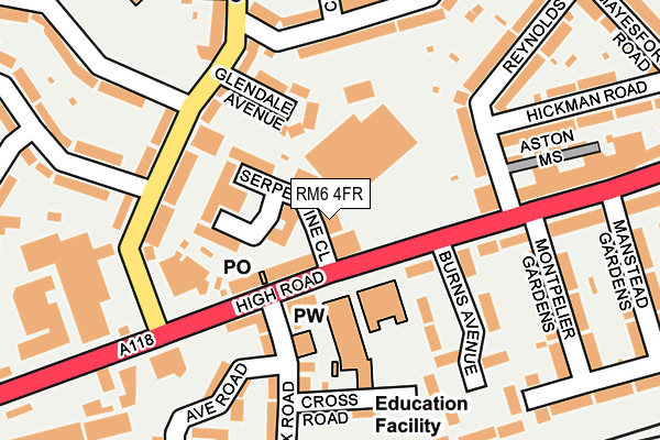 RM6 4FR map - OS OpenMap – Local (Ordnance Survey) RM6 4FR map - OS OpenMap – Local (Ordnance Survey)