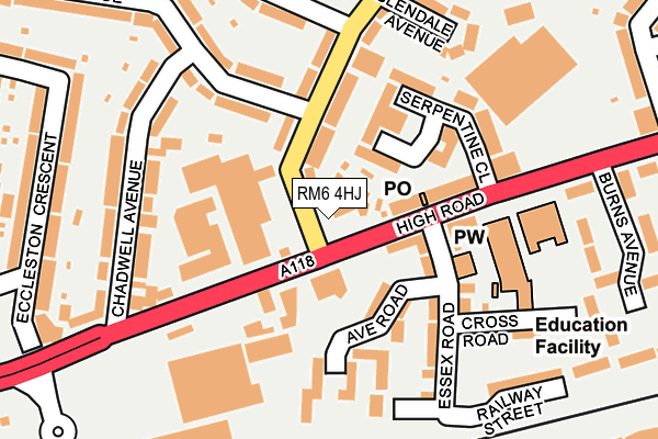 RM6 4HJ map - OS OpenMap – Local (Ordnance Survey) RM6 4HJ map - OS OpenMap – Local (Ordnance Survey)
