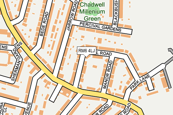 RM6 4LJ map - OS OpenMap – Local (Ordnance Survey)