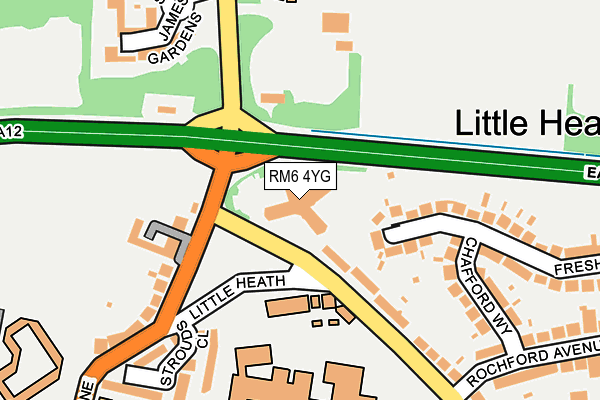 RM6 4YG map - OS OpenMap – Local (Ordnance Survey) RM6 4YG map - OS OpenMap – Local (Ordnance Survey)