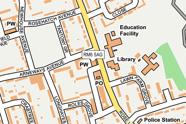 RM6 5AG map - OS OpenMap – Local (Ordnance Survey) RM6 5AG map - OS OpenMap – Local (Ordnance Survey)