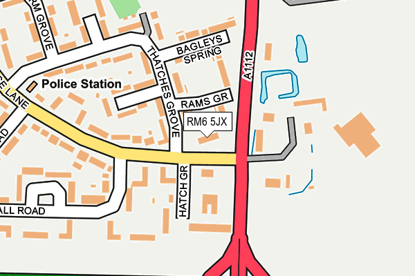 RM6 5JX map - OS OpenMap – Local (Ordnance Survey) RM6 5JX map - OS OpenMap – Local (Ordnance Survey)