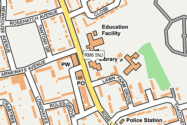 RM6 5NJ map - OS OpenMap – Local (Ordnance Survey) RM6 5NJ map - OS OpenMap – Local (Ordnance Survey)