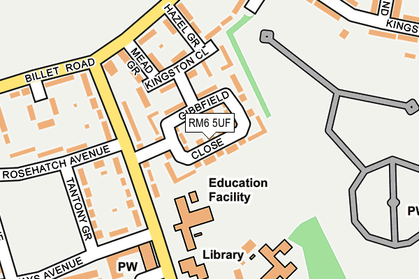 RM6 5UF map - OS OpenMap – Local (Ordnance Survey) RM6 5UF map - OS OpenMap – Local (Ordnance Survey)