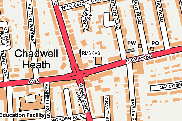 RM6 6AS map - OS OpenMap – Local (Ordnance Survey) RM6 6AS map - OS OpenMap – Local (Ordnance Survey)