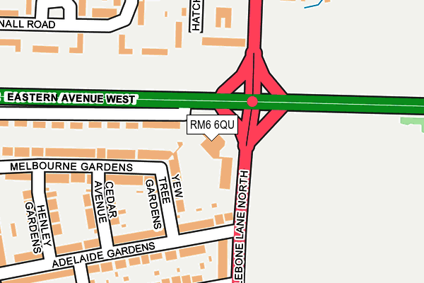 RM6 6QU map - OS OpenMap – Local (Ordnance Survey)