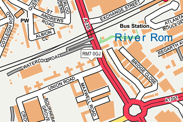 RM7 0GJ map - OS OpenMap – Local (Ordnance Survey)