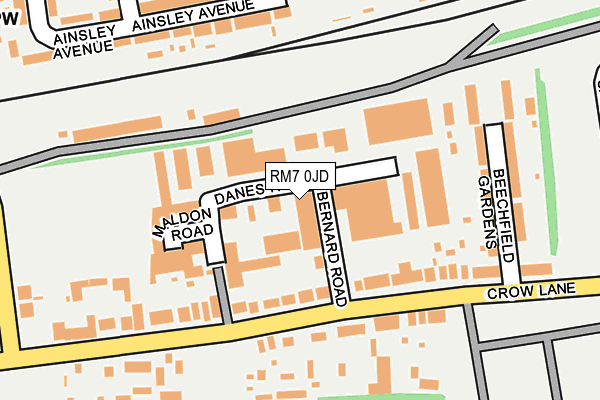 RM7 0JD map - OS OpenMap – Local (Ordnance Survey) RM7 0JD map - OS OpenMap – Local (Ordnance Survey)