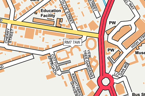 RM7 7AW map - OS OpenMap – Local (Ordnance Survey) RM7 7AW map - OS OpenMap – Local (Ordnance Survey)