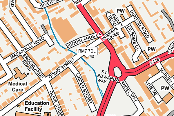 RM7 7DL map - OS OpenMap – Local (Ordnance Survey) RM7 7DL map - OS OpenMap – Local (Ordnance Survey)
