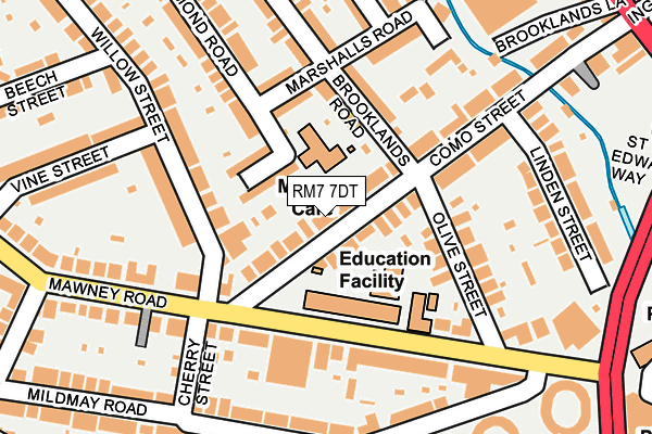 RM7 7DT map - OS OpenMap – Local (Ordnance Survey) RM7 7DT map - OS OpenMap – Local (Ordnance Survey)