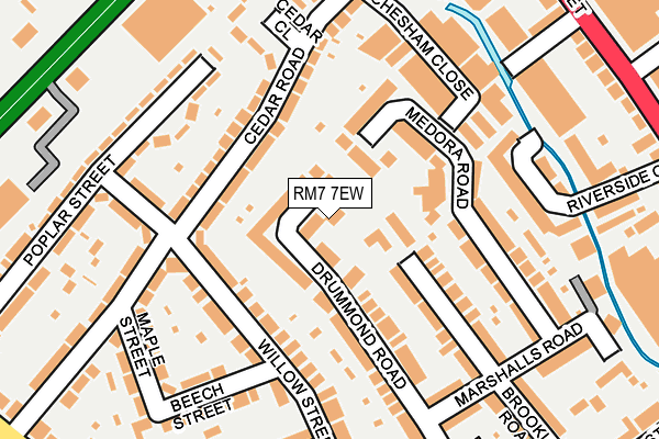 RM7 7EW map - OS OpenMap – Local (Ordnance Survey) RM7 7EW map - OS OpenMap – Local (Ordnance Survey)