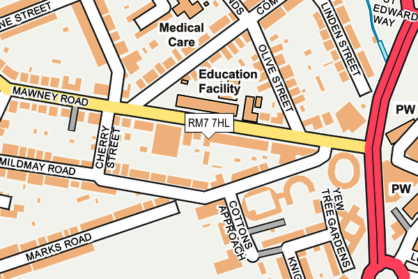 RM7 7HL map - OS OpenMap – Local (Ordnance Survey) RM7 7HL map - OS OpenMap – Local (Ordnance Survey)