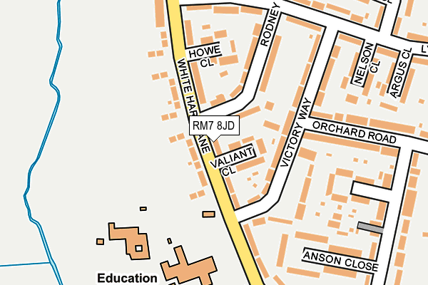 RM7 8JD map - OS OpenMap – Local (Ordnance Survey) RM7 8JD map - OS OpenMap – Local (Ordnance Survey)