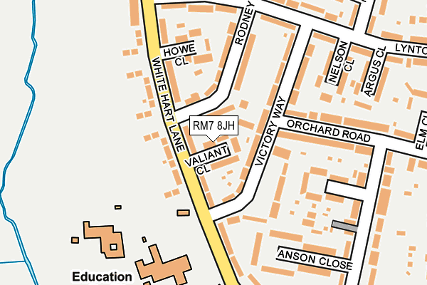 RM7 8JH map - OS OpenMap – Local (Ordnance Survey) RM7 8JH map - OS OpenMap – Local (Ordnance Survey)