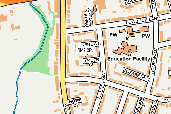 RM7 8PJ map - OS OpenMap – Local (Ordnance Survey) RM7 8PJ map - OS OpenMap – Local (Ordnance Survey)