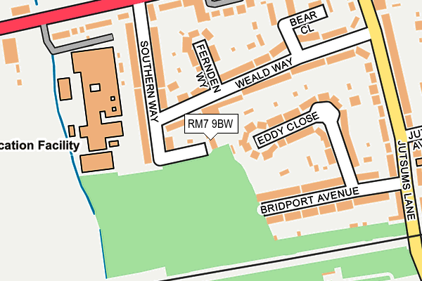 RM7 9BW map - OS OpenMap – Local (Ordnance Survey) RM7 9BW map - OS OpenMap – Local (Ordnance Survey)
