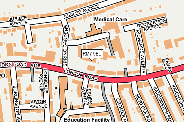 RM7 9EL map - OS OpenMap – Local (Ordnance Survey) RM7 9EL map - OS OpenMap – Local (Ordnance Survey)