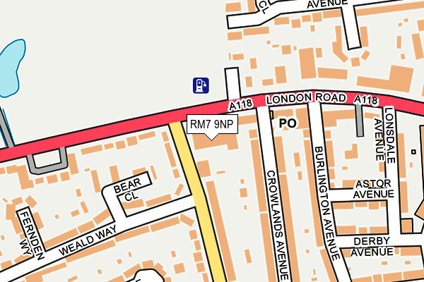 RM7 9NP map - OS OpenMap – Local (Ordnance Survey) RM7 9NP map - OS OpenMap – Local (Ordnance Survey)