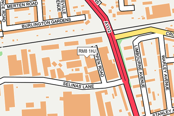 RM8 1HJ map - OS OpenMap – Local (Ordnance Survey) RM8 1HJ map - OS OpenMap – Local (Ordnance Survey)