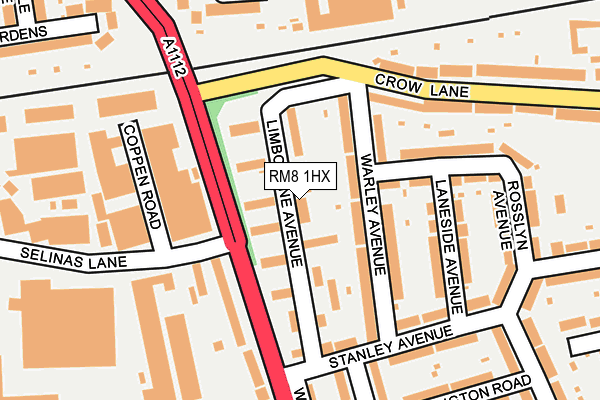 RM8 1HX map - OS OpenMap – Local (Ordnance Survey) RM8 1HX map - OS OpenMap – Local (Ordnance Survey)