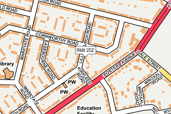 RM8 2DZ map - OS OpenMap – Local (Ordnance Survey) RM8 2DZ map - OS OpenMap – Local (Ordnance Survey)