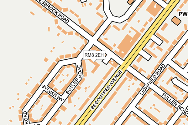 RM8 2EH map - OS OpenMap – Local (Ordnance Survey) RM8 2EH map - OS OpenMap – Local (Ordnance Survey)