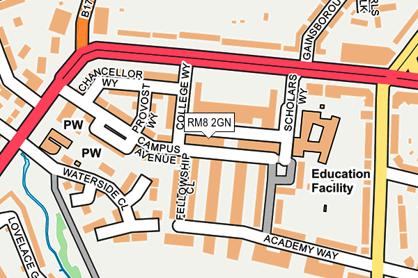 RM8 2GN map - OS OpenMap – Local (Ordnance Survey) RM8 2GN map - OS OpenMap – Local (Ordnance Survey)