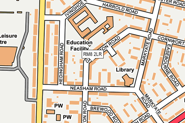 RM8 2LR map - OS OpenMap – Local (Ordnance Survey) RM8 2LR map - OS OpenMap – Local (Ordnance Survey)