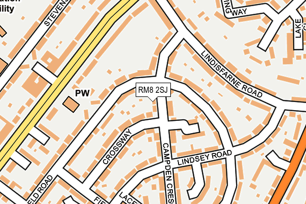 RM8 2SJ map - OS OpenMap – Local (Ordnance Survey) RM8 2SJ map - OS OpenMap – Local (Ordnance Survey)