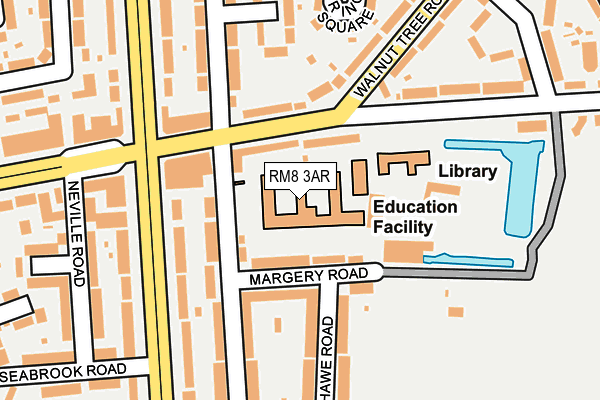 RM8 3AR map - OS OpenMap – Local (Ordnance Survey) RM8 3AR map - OS OpenMap – Local (Ordnance Survey)