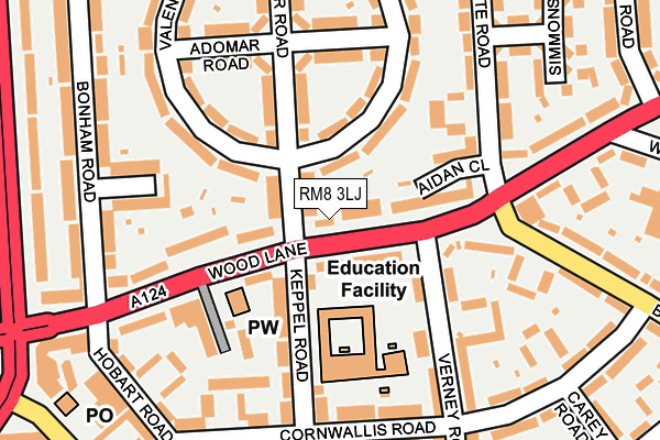 RM8 3LJ map - OS OpenMap – Local (Ordnance Survey) RM8 3LJ map - OS OpenMap – Local (Ordnance Survey)