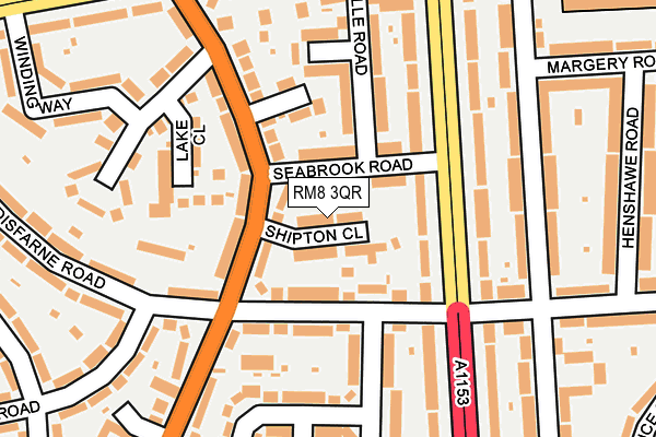 RM8 3QR map - OS OpenMap – Local (Ordnance Survey) RM8 3QR map - OS OpenMap – Local (Ordnance Survey)