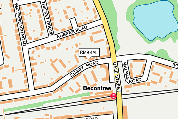 RM9 4AL map - OS OpenMap – Local (Ordnance Survey)