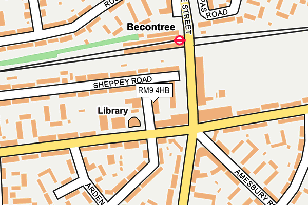 RM9 4HB map - OS OpenMap – Local (Ordnance Survey) RM9 4HB map - OS OpenMap – Local (Ordnance Survey)