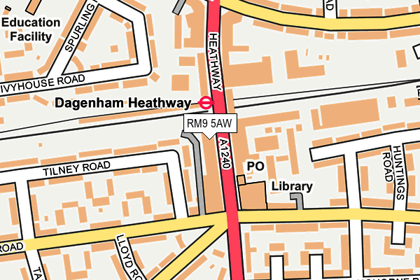 RM9 5AW map - OS OpenMap – Local (Ordnance Survey) RM9 5AW map - OS OpenMap – Local (Ordnance Survey)