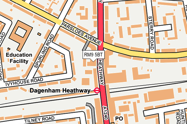RM9 5BT map - OS OpenMap – Local (Ordnance Survey) RM9 5BT map - OS OpenMap – Local (Ordnance Survey)